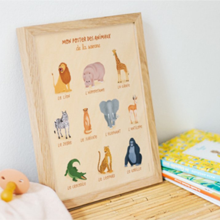 Poster des animaux de la savane